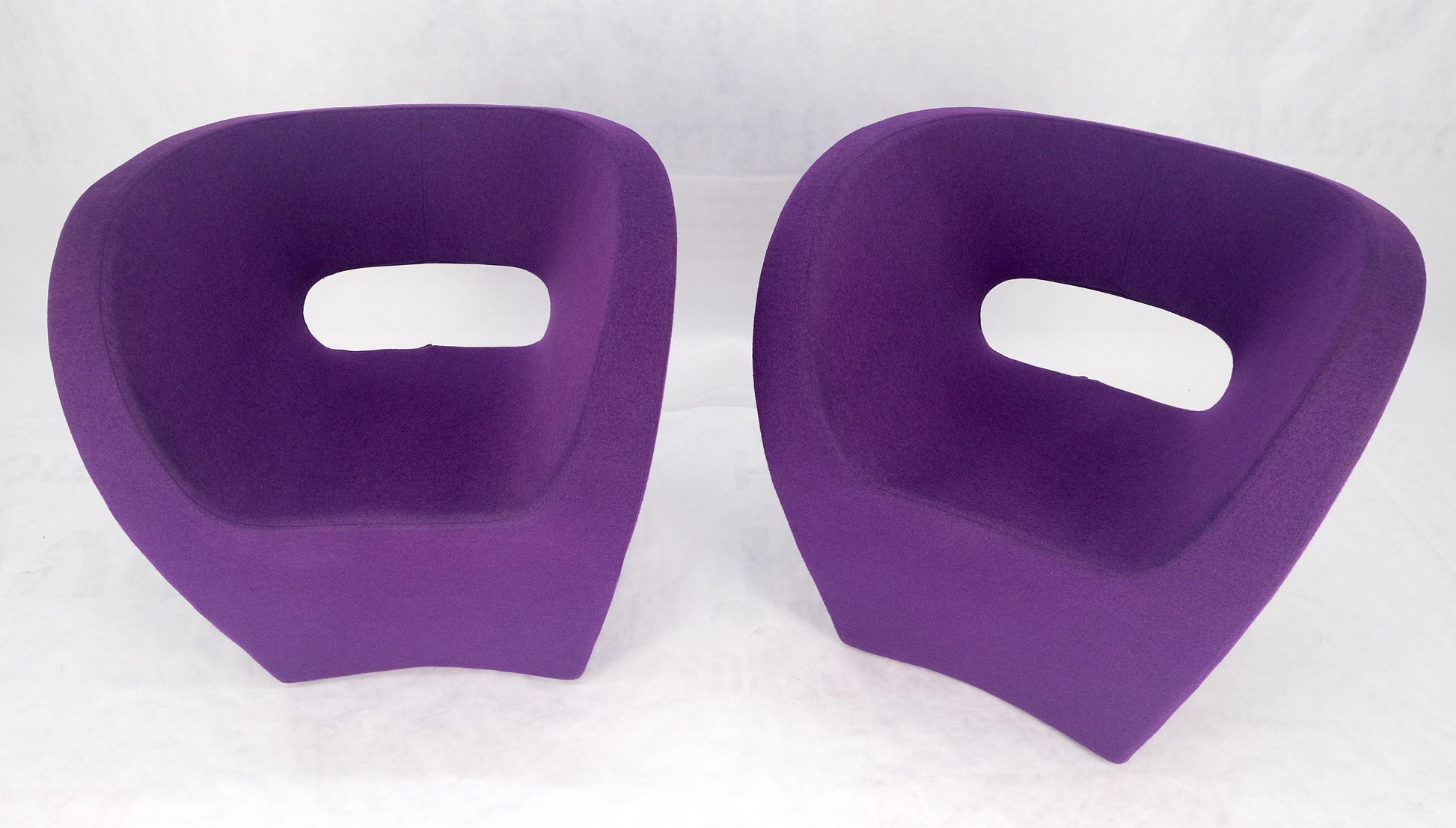 Pair of Albert Armchair Chairs by Ron Arad Moroso Purple  Wool Upholstery MINT!