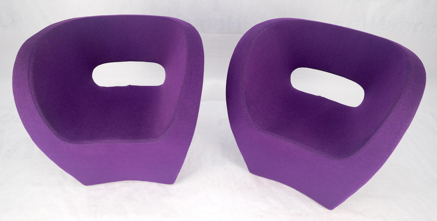 Pair of Albert Armchair Chairs by Ron Arad Moroso Purple  Wool Upholstery MINT!