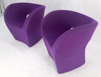 Pair of Albert Armchair Chairs by Ron Arad Moroso Purple  Wool Upholstery MINT!