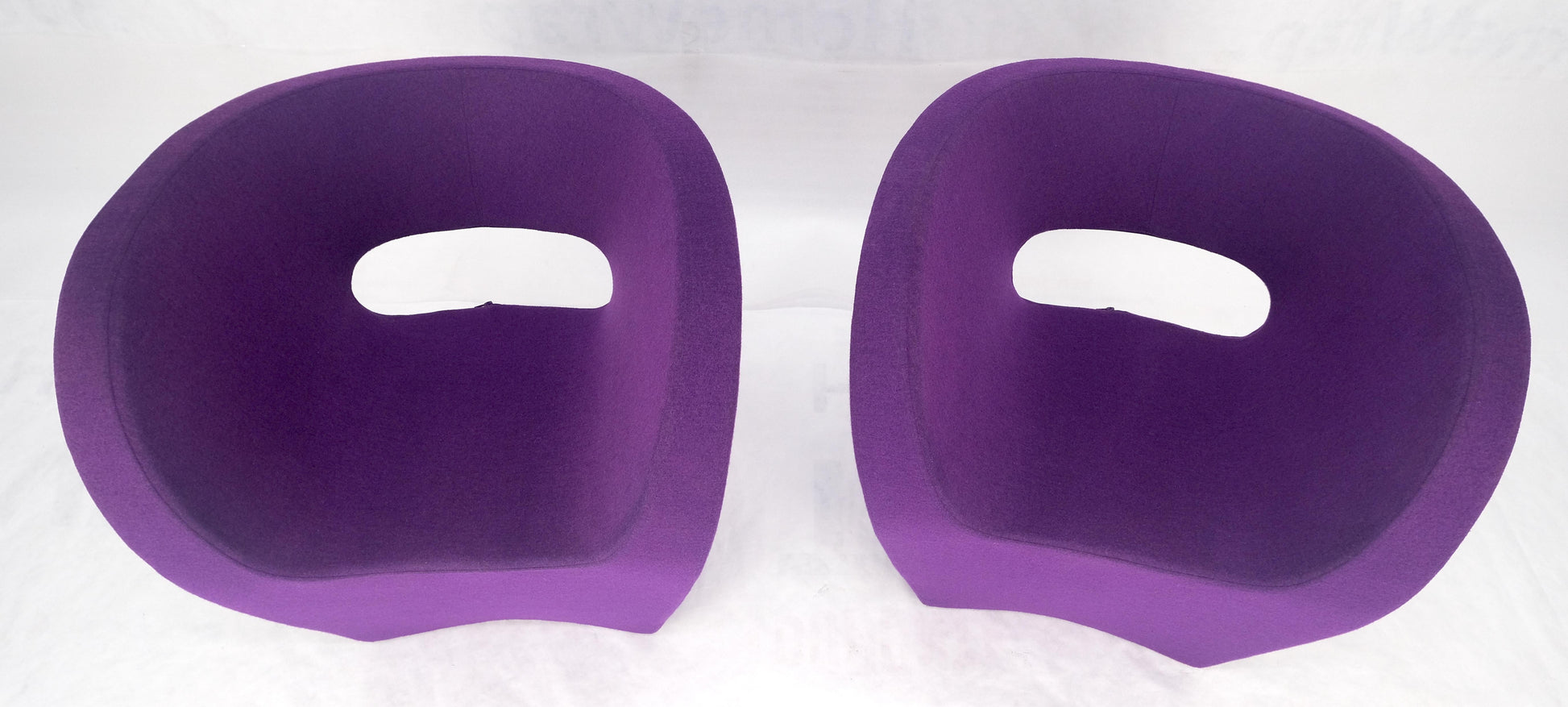 Pair of Albert Armchair Chairs by Ron Arad Moroso Purple  Wool Upholstery MINT!