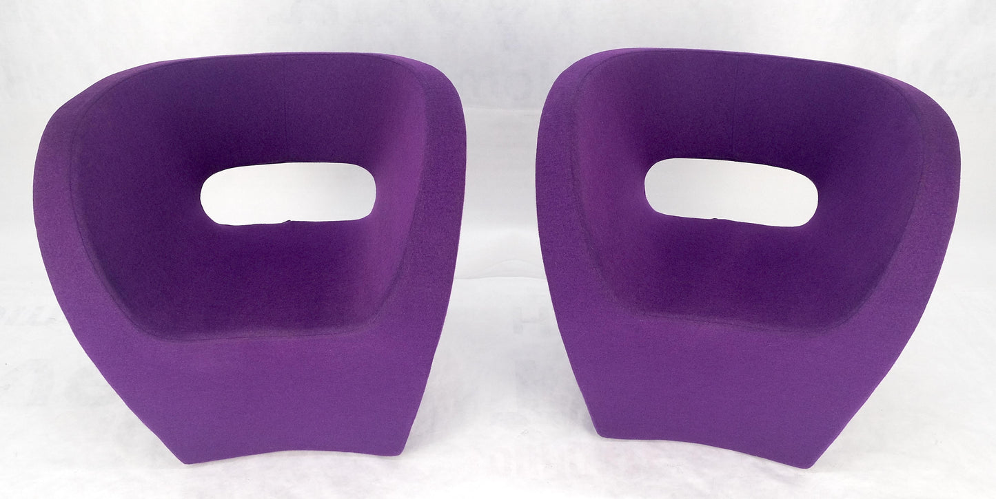 Pair of Albert Armchair Chairs by Ron Arad Moroso Purple  Wool Upholstery MINT!