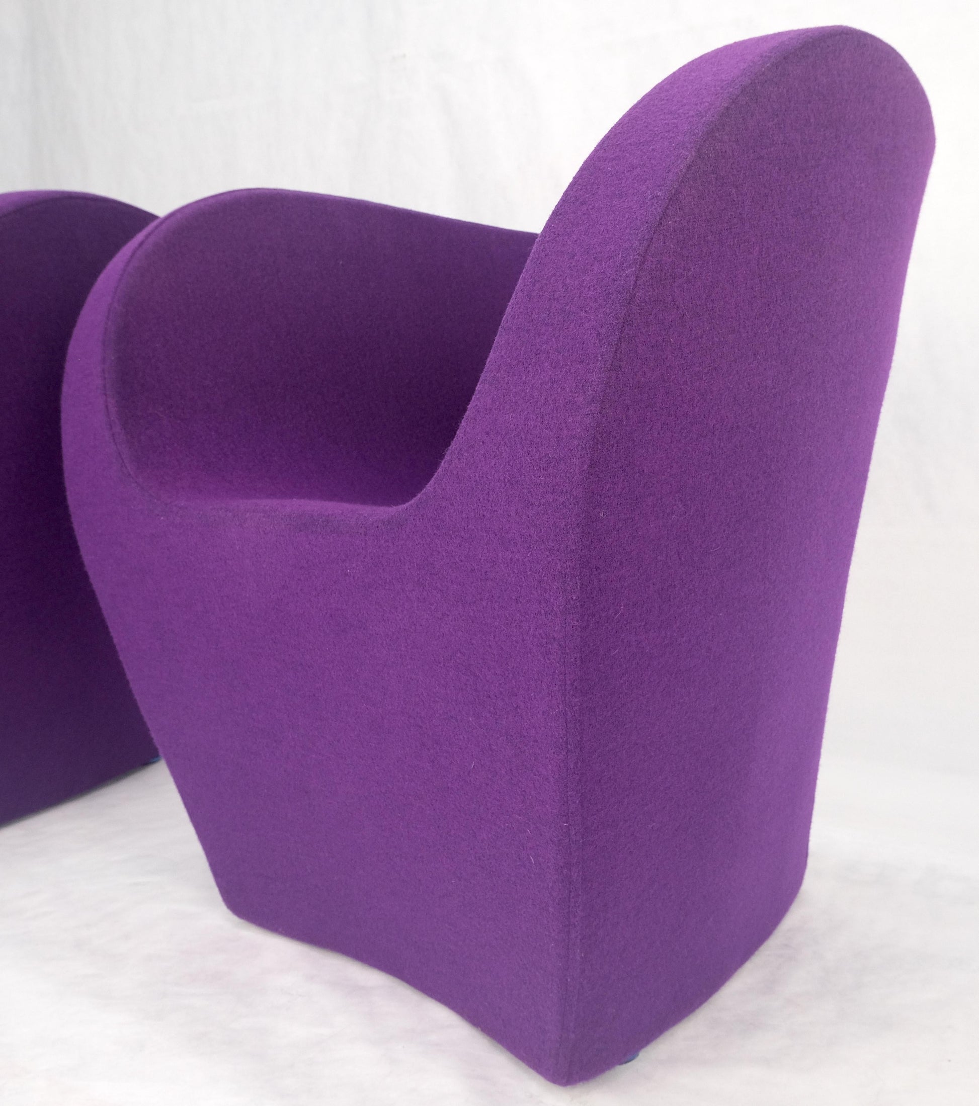 Pair of Albert Armchair Chairs by Ron Arad Moroso Purple  Wool Upholstery MINT!