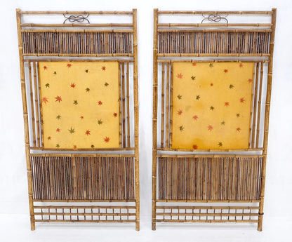 Pair of Japanese Modern Bamboo Room Dividers Screens Decorative Panels Wall Art