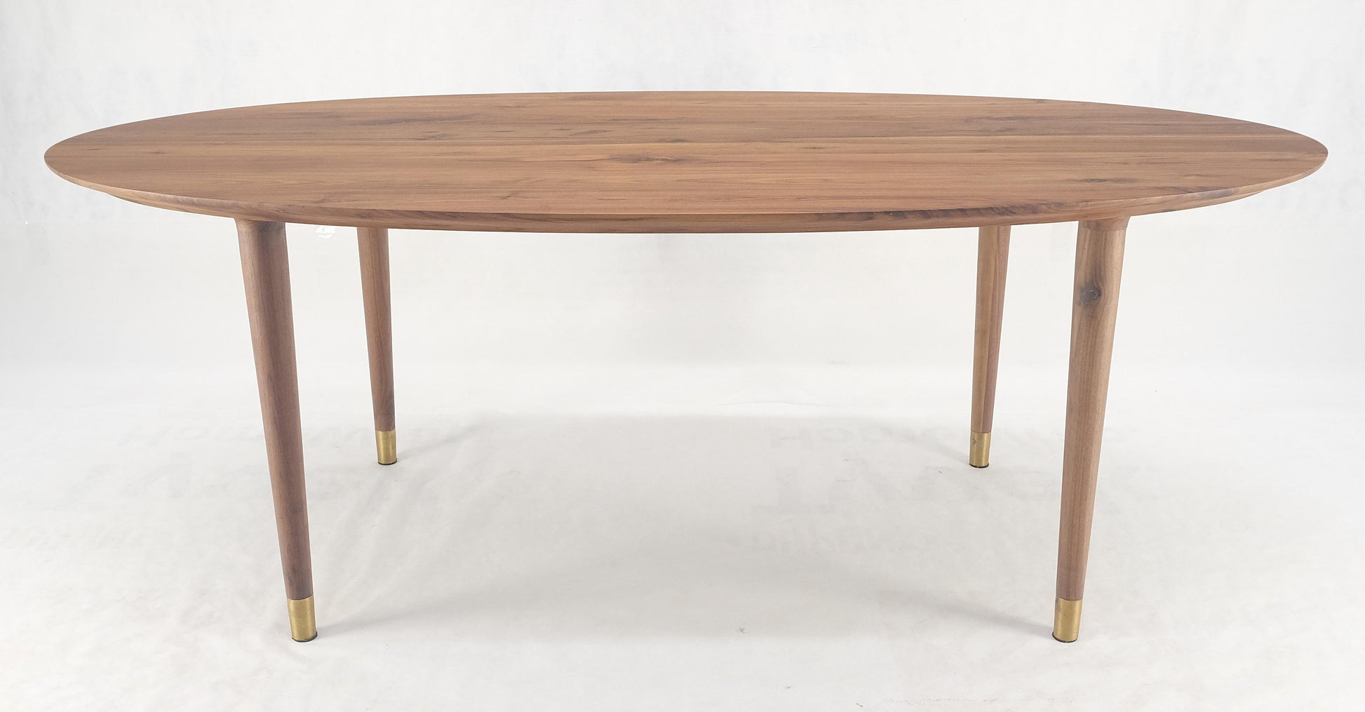 Knife Edge Oval Solid Walnut Tapered Leg 7' long Dining Conference Table MINT!