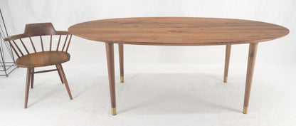 Knife Edge Oval Solid Walnut Tapered Leg 7' long Dining Conference Table MINT!