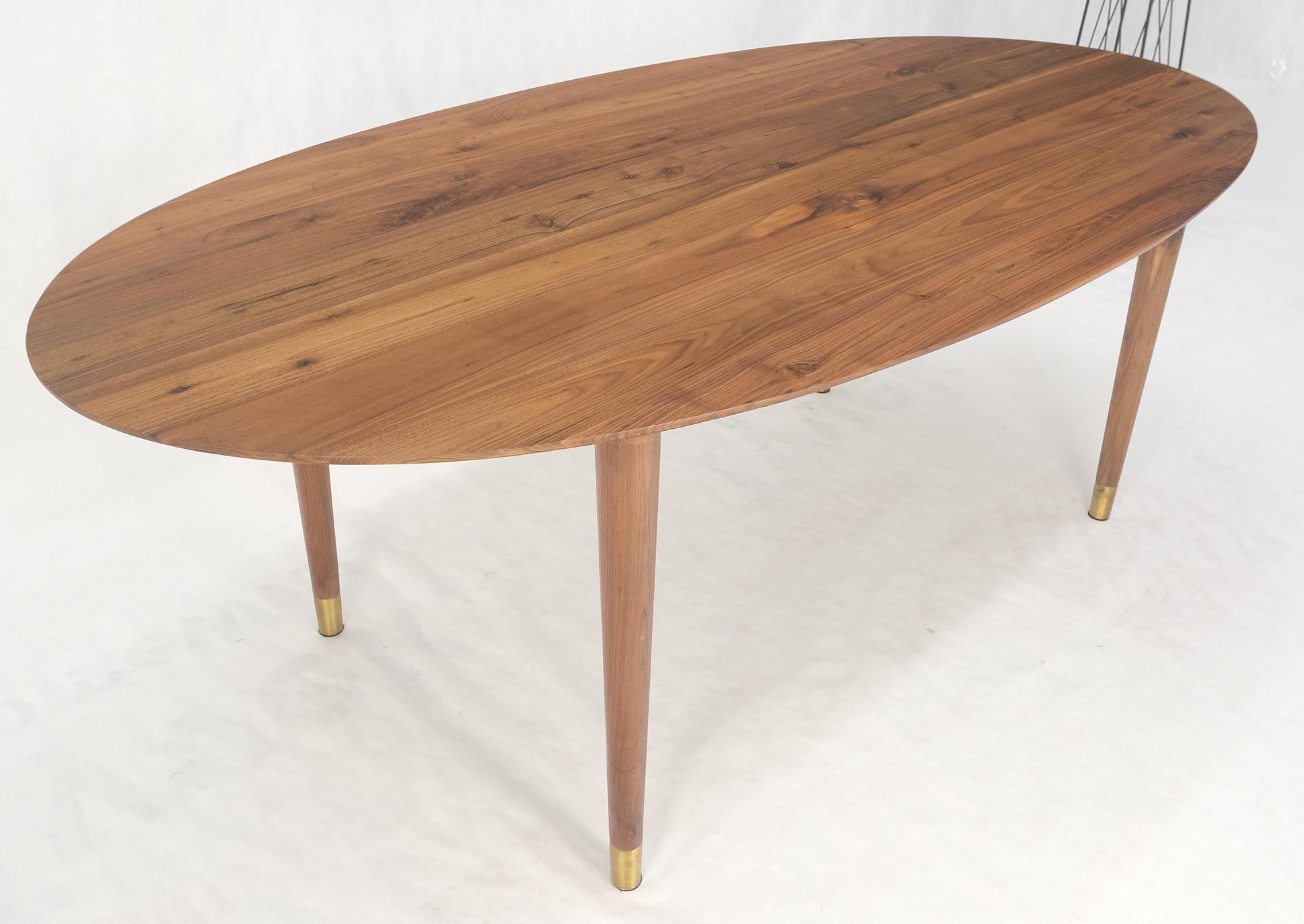 Knife Edge Oval Solid Walnut Tapered Leg 7' long Dining Conference Table MINT!