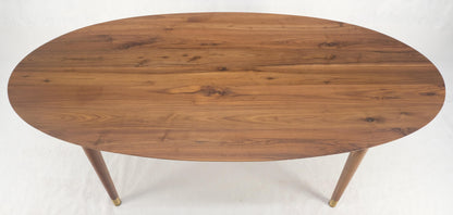 Knife Edge Oval Solid Walnut Tapered Leg 7' long Dining Conference Table MINT!