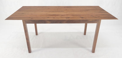 Solid Walnut Knife Edge Parsons Square Legs Rectangle 6' Long Dining Table MINT!