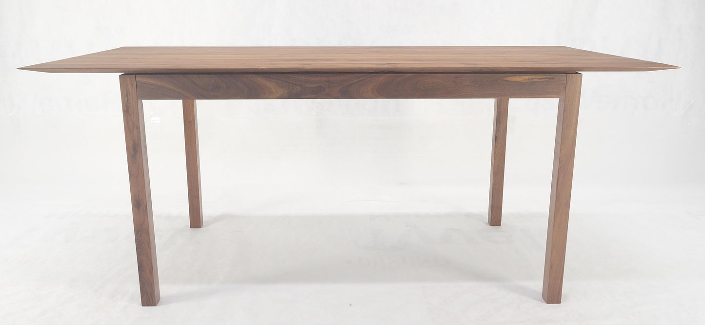 Solid Walnut Knife Edge Parsons Square Legs Rectangle 6' Long Dining Table MINT!