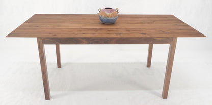 Solid Walnut Knife Edge Parsons Square Legs Rectangle 6' Long Dining Table MINT!