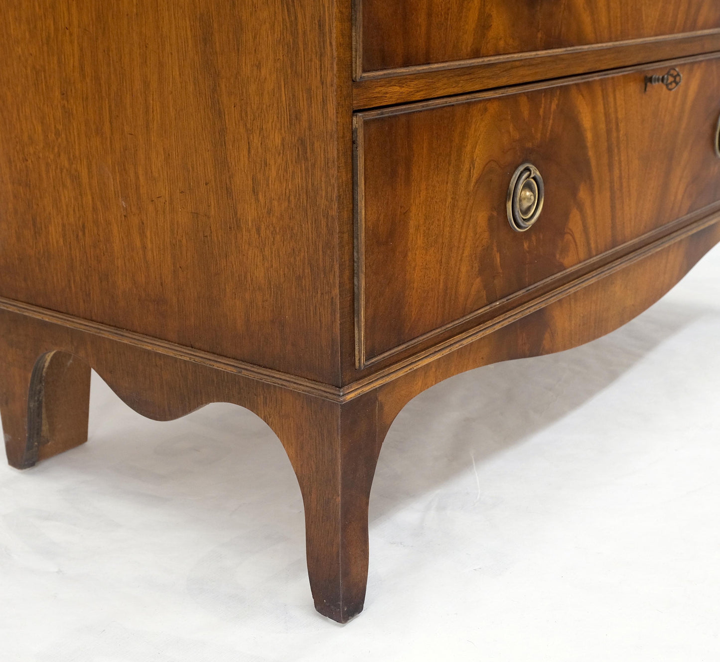 Tall Narrow Georgian Flame Mahogany Drop Front Secretary Desk Individual Glass