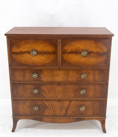 Tall Narrow Georgian Flame Mahogany Drop Front Secretary Desk Individual Glass