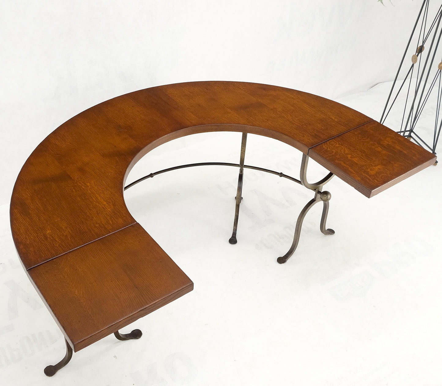 Half Round Horse Shoe Shape Drop Leaf Ends Serving Writing Library Gallery Table