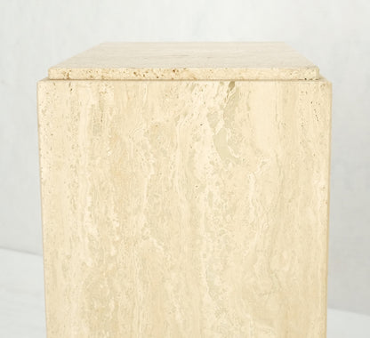 Pair of 10" Square Italian Mid Century Modern Travertine Pedestals Stands MINT!