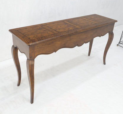 Henredon Country French Solid Oak 2 Drawer Cabriole Legs Console Sofa Table