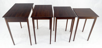 Set of 4 Elegant Tapered Legs Mahogany Federal Nesting Side End Tables MINT