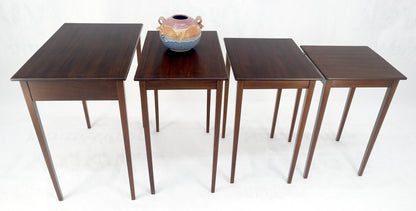 Set of 4 Elegant Tapered Legs Mahogany Federal Nesting Side End Tables MINT