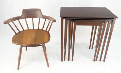 Set of 4 Elegant Tapered Legs Mahogany Federal Nesting Side End Tables MINT