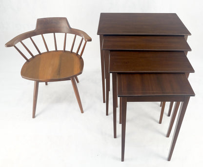 Set of 4 Elegant Tapered Legs Mahogany Federal Nesting Side End Tables MINT