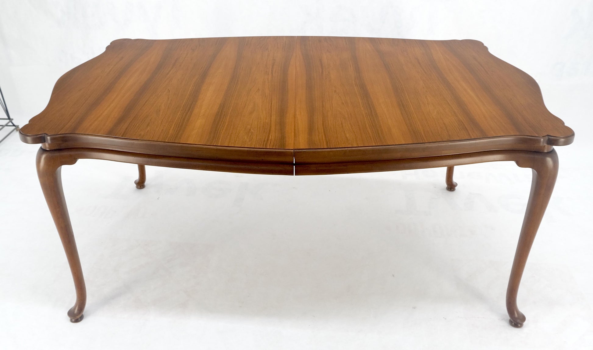 Large c1940s 3x18" Extensions Boards Scroll Shape Top Walnut Dining Table MINT!