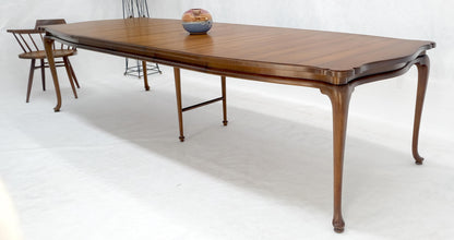 Large c1940s 3x18" Extensions Boards Scroll Shape Top Walnut Dining Table MINT!