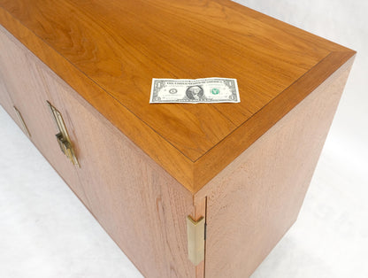 Baker Teak & Brass Double Door Compartment 4 Drawers Credenza Dresser MINT!