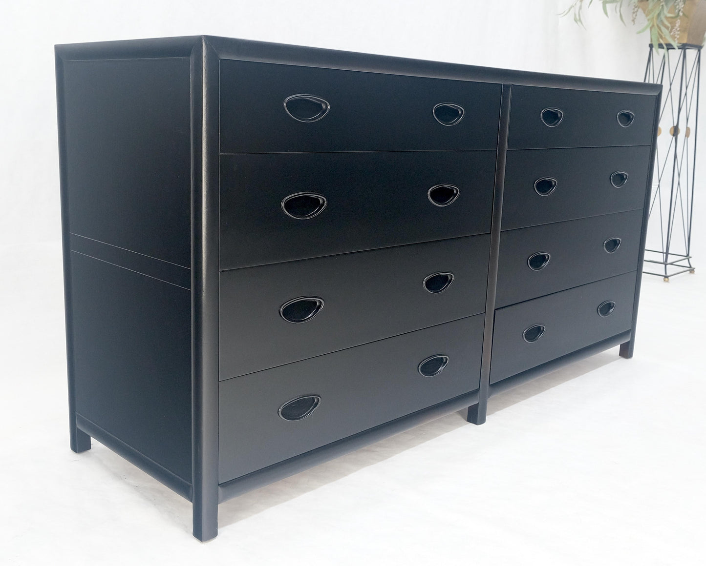 Michael Taylor Baker 8 Drawers Ebonized Double Dresser Credenza Mid Century MINT