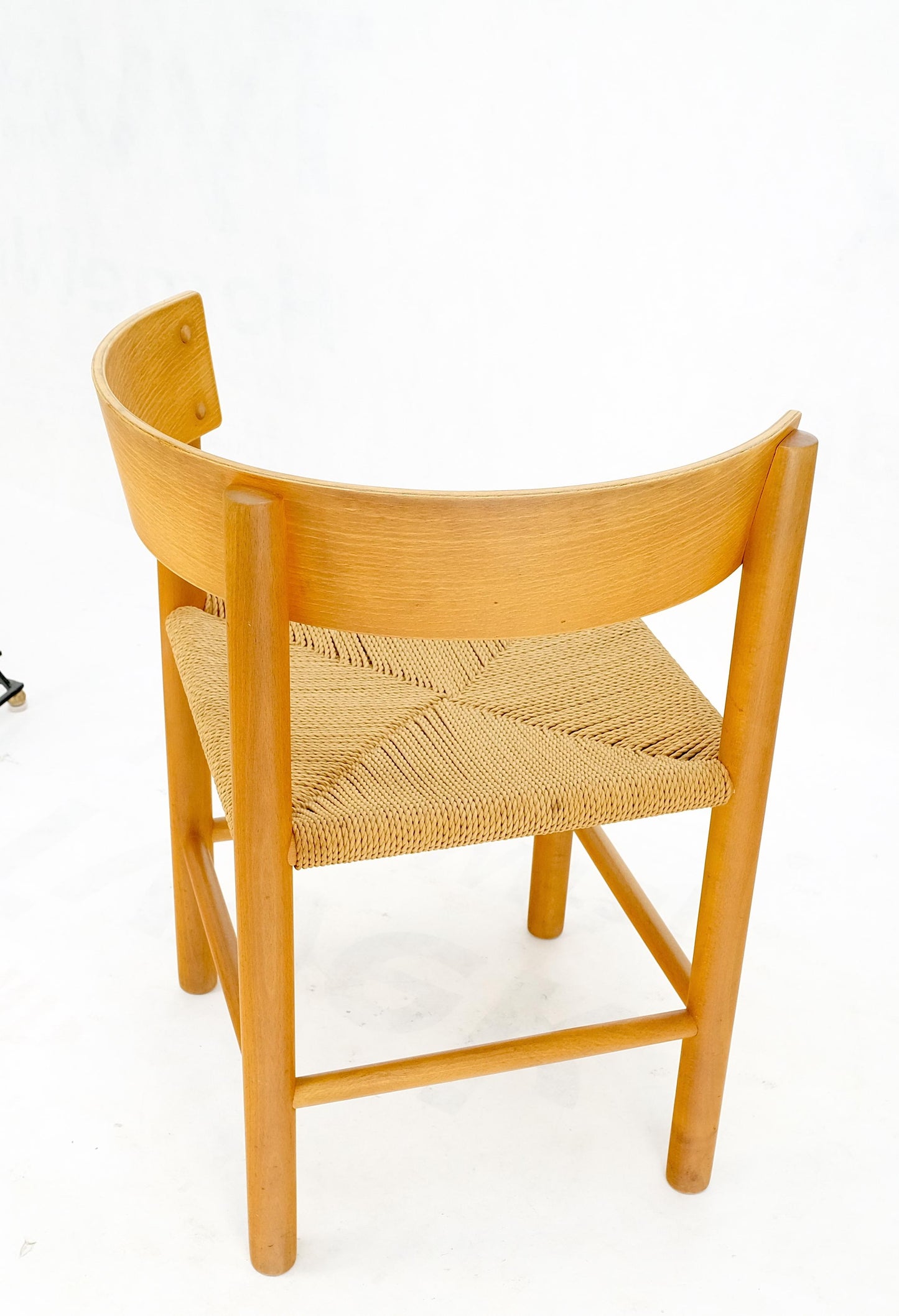 Danish Mid-Century Modern Fritz Hansen Rush Seat Bent Wood Corner Chair MINT!