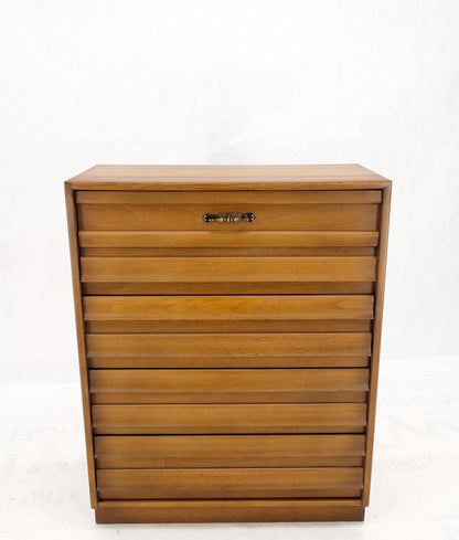 American Mid-Century Modern Light Walnut 5 Drawers High Chest Dresser Mint!