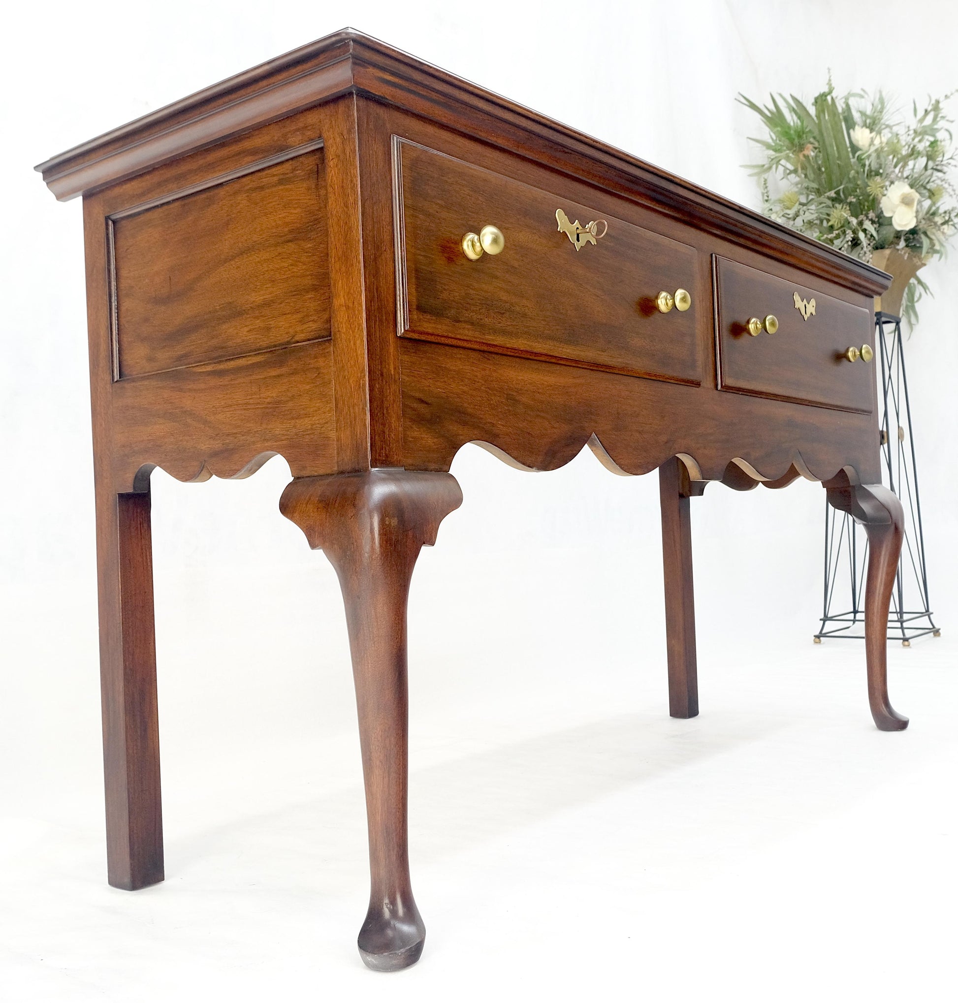 Virginia Galleries Henkel Harris Mahogany Double Drawer Buffet Short Sideboard