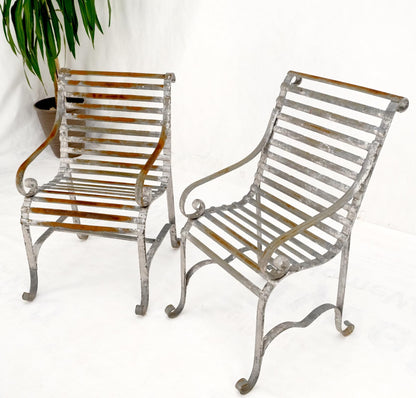 Heavy Antique Wrought Iron Outdoor Chairs His & Hers