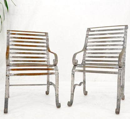 Heavy Antique Wrought Iron Outdoor Chairs His & Hers