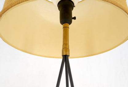 Mid-Century Modern Wire Tripod Base Brass Finial Floor Lamp