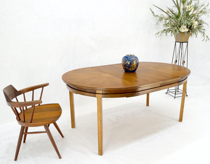 Round Sunburst Pattern Mid-Century Modern Dining Table with Two Leaves Mint