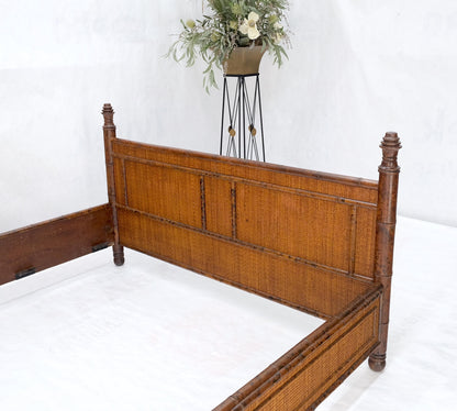 Faux Bamboo Cane Restored Queen Size Headboard Footboard Bed Bloomingdales MINT