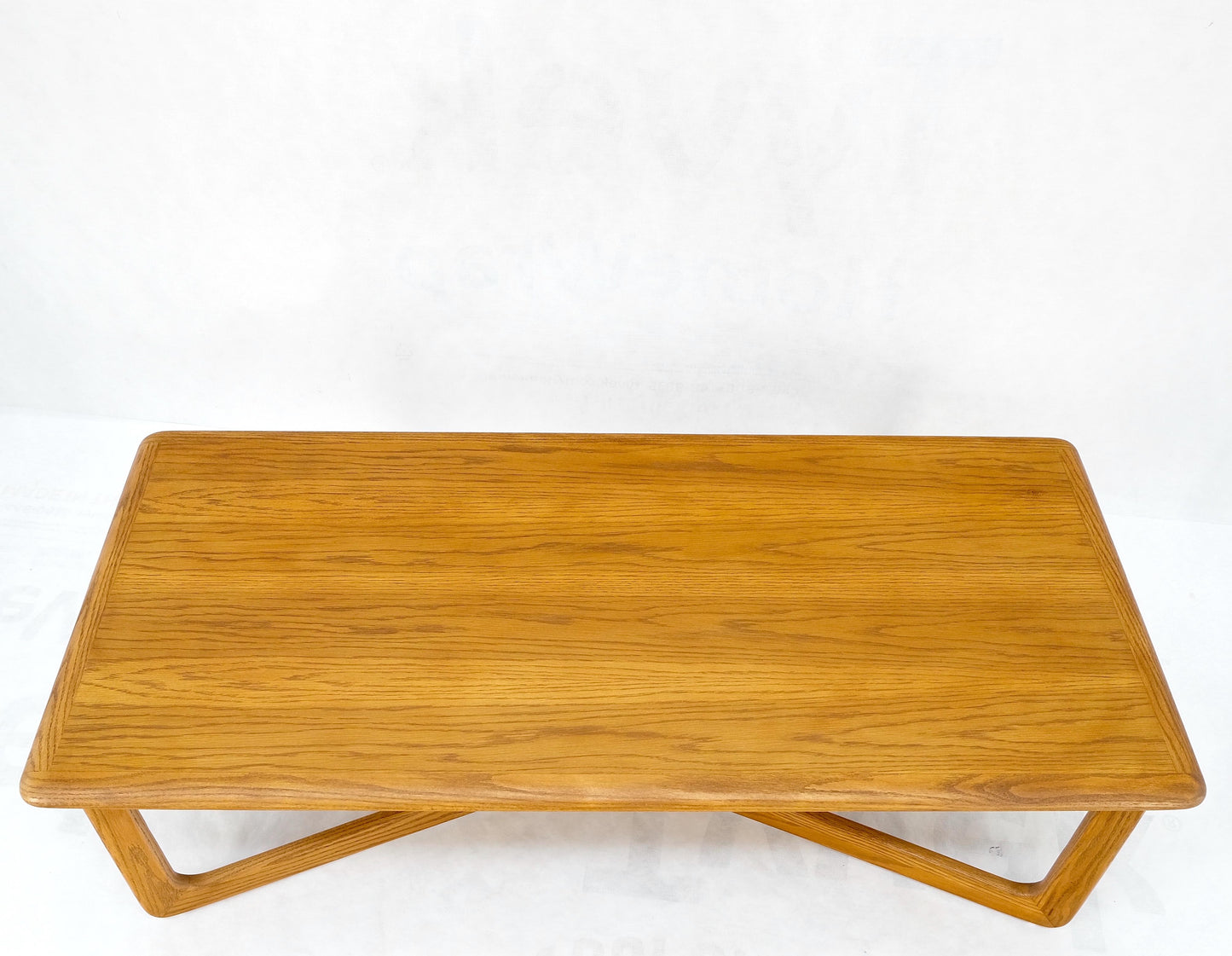 Restored x Base Rectangle Chestnut Coffee Table by Lane Mid-Century Modern Mint!