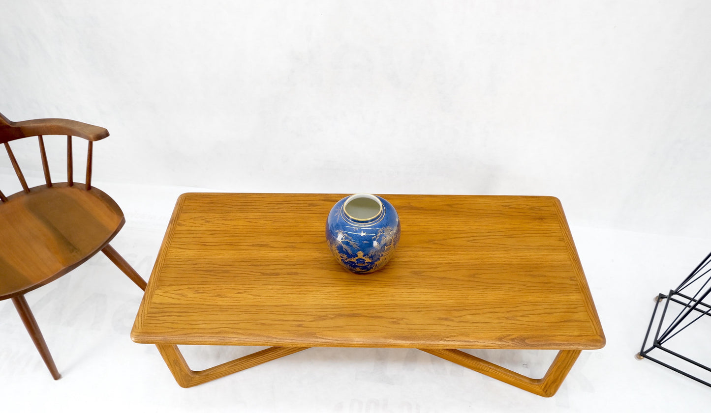 Restored x Base Rectangle Chestnut Coffee Table by Lane Mid-Century Modern Mint!