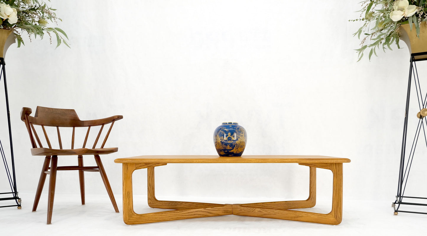 Restored x Base Rectangle Chestnut Coffee Table by Lane Mid-Century Modern Mint!