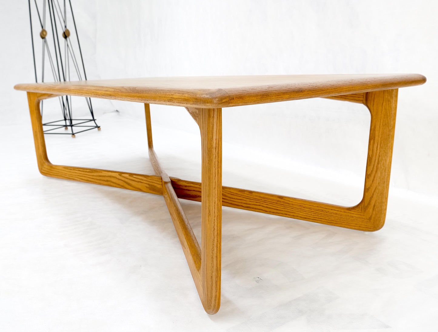 Restored x Base Rectangle Chestnut Coffee Table by Lane Mid-Century Modern Mint!