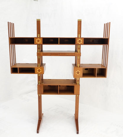 Custom Stereo Equipment Etagere Shelf W/ Sophisticated Concealed Chaise Way Mint