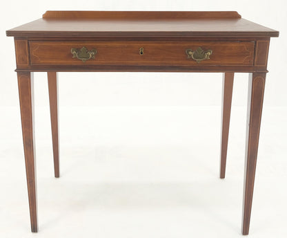 c.1880s Fine One Drawer Inlayed Solid Crotch Mahogany Top Console Table MINT!