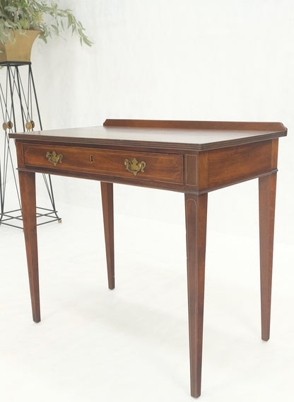 c.1880s Fine One Drawer Inlayed Solid Crotch Mahogany Top Console Table MINT!