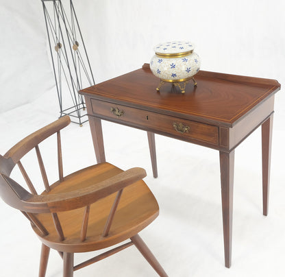 c.1880s Fine One Drawer Inlayed Solid Crotch Mahogany Top Console Table MINT!