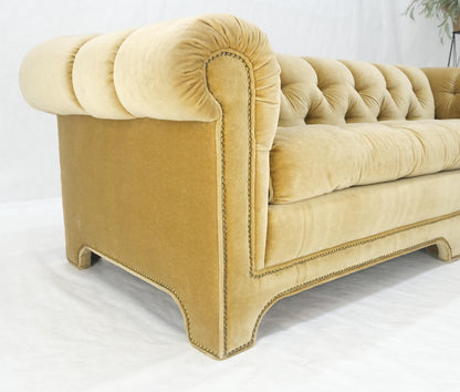 Mid Century Tufted Chesterfield Gold Mohair Albert Hugo Cloud Shape Sofa MINT!