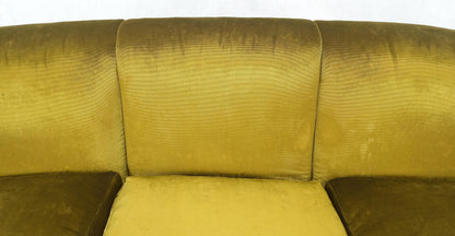 Italian MId Century Modern Gold Velvet Upholstery Cloud Shape Sofa Cast Brass