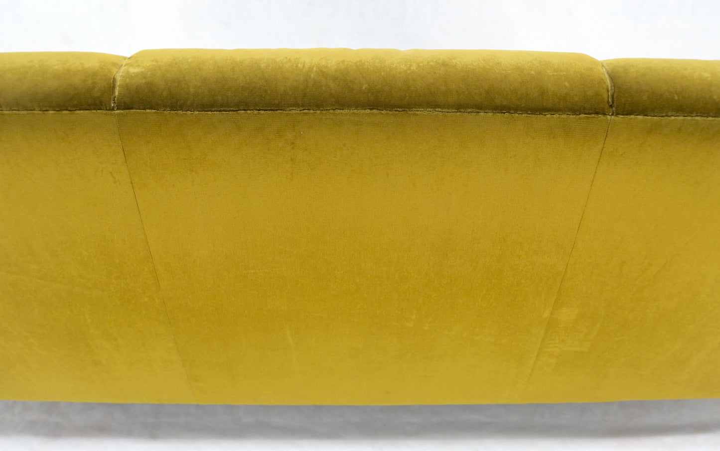 Italian MId Century Modern Gold Velvet Upholstery Cloud Shape Sofa Cast Brass