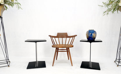 Pair Ward Bennet Black Enamel i Beam End Side Occasional Tables Stands Mint