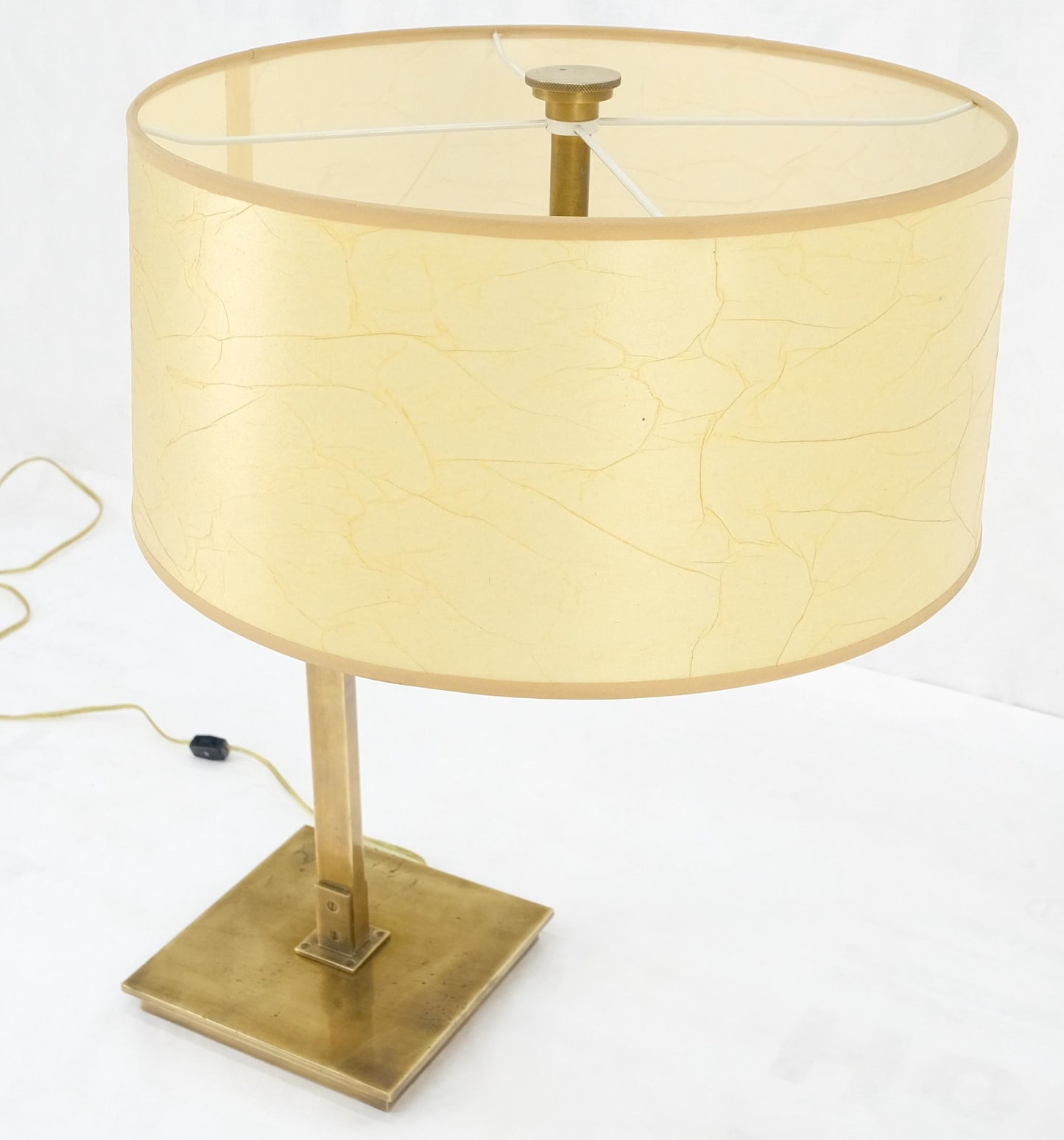 MId Century Modern Solid Bronze or Brass Adjustable Arm Table Lamp w/ Shade MINT