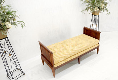 Mahogany Slight Panels Arms Compact Daybed Style Gold Stripe Window Bench MINT!