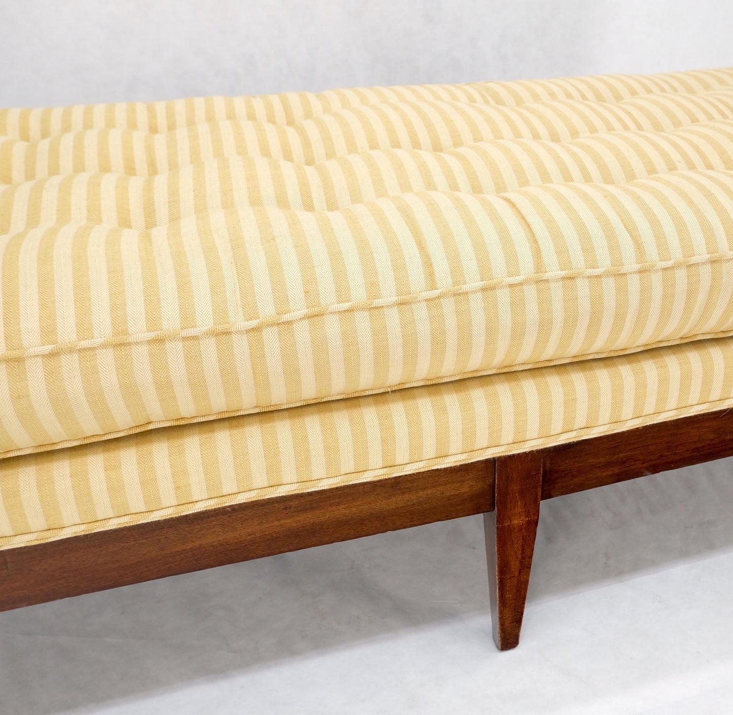 Mahogany Slight Panels Arms Compact Daybed Style Gold Stripe Window Bench MINT!